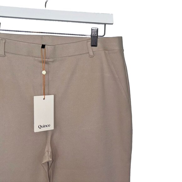 Quince Ecru Ultra-Stretch Ponte Straight Leg Pants - Size LP - New with Tags - Picture 1 of 5